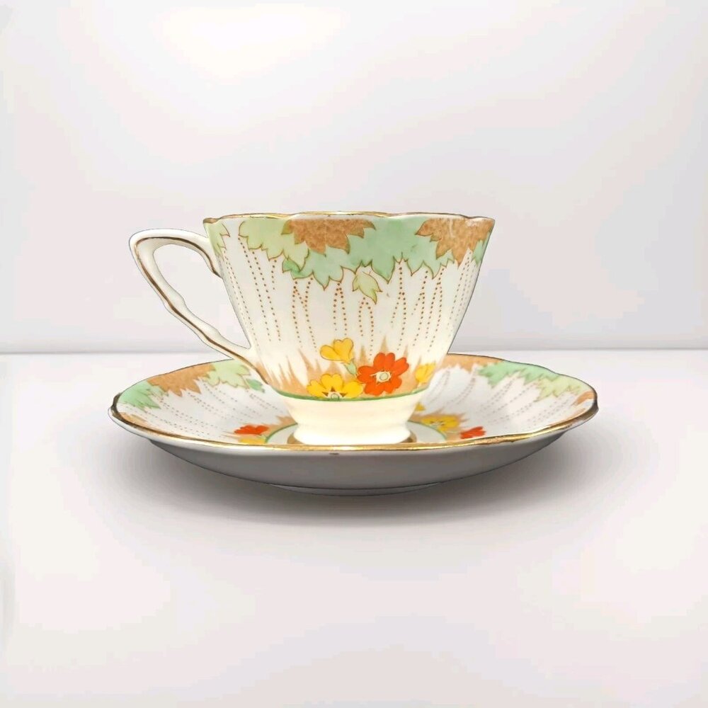 Royal Stafford Tea Cup and Saucer  Fine Bone China England 1950s- 7417